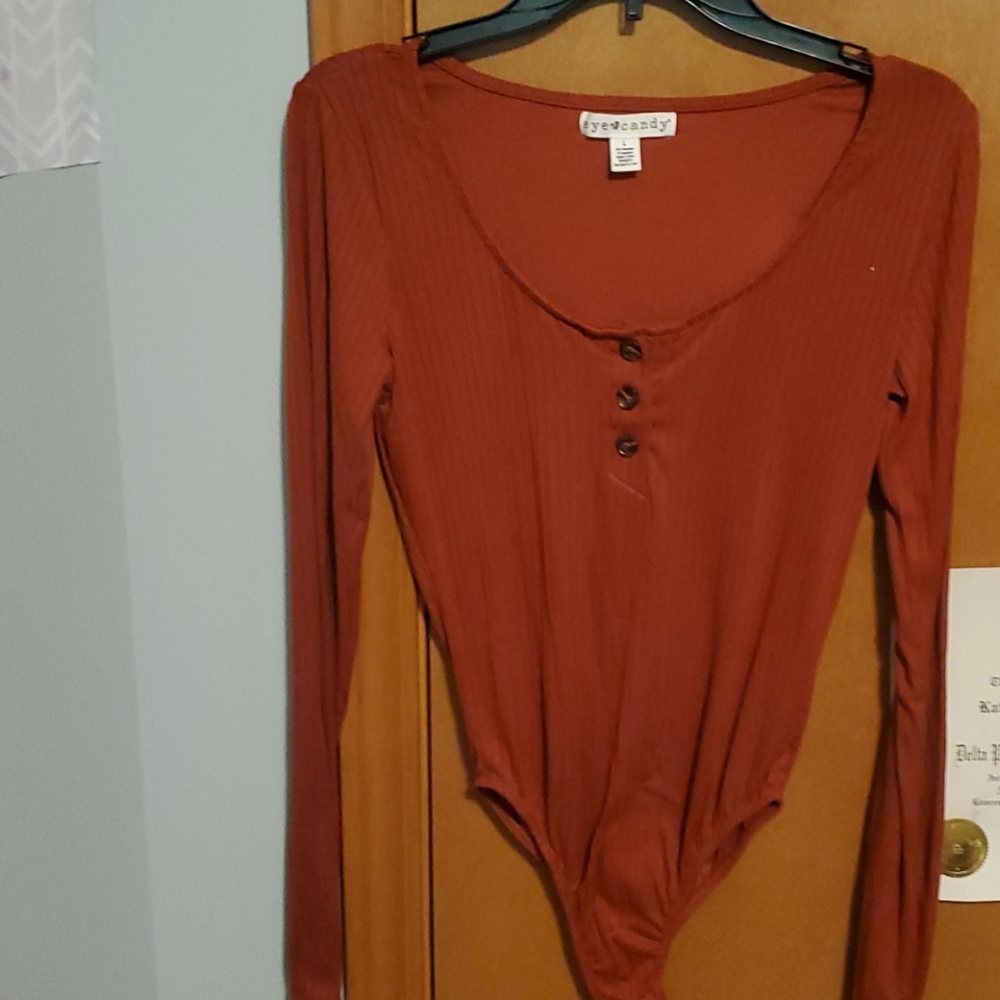 Orange long sleeve body suit